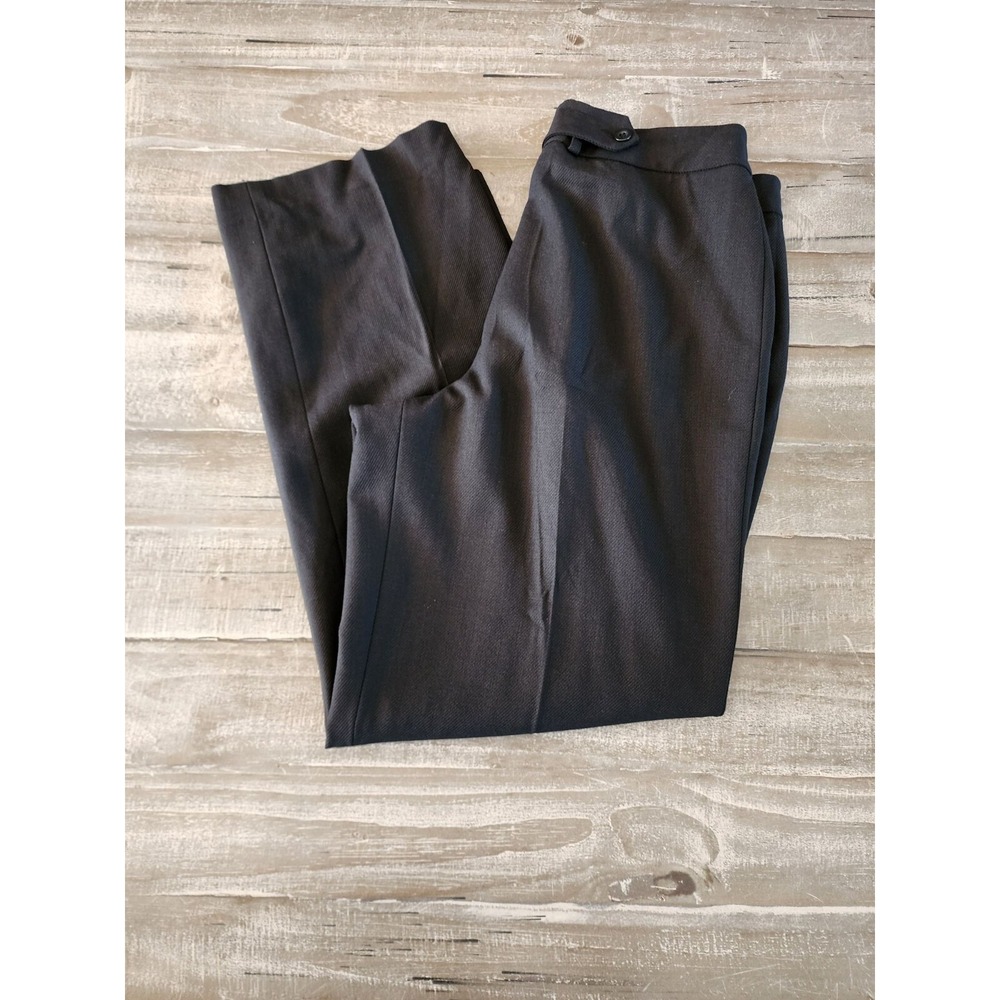 Talbots Womens Stretch Dress Pants Size 12 Black‎ Wool Blend